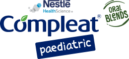 Logo von Nestlé Health Science Compleat Pediatric mit dem Zusatz „Oral Blends“.