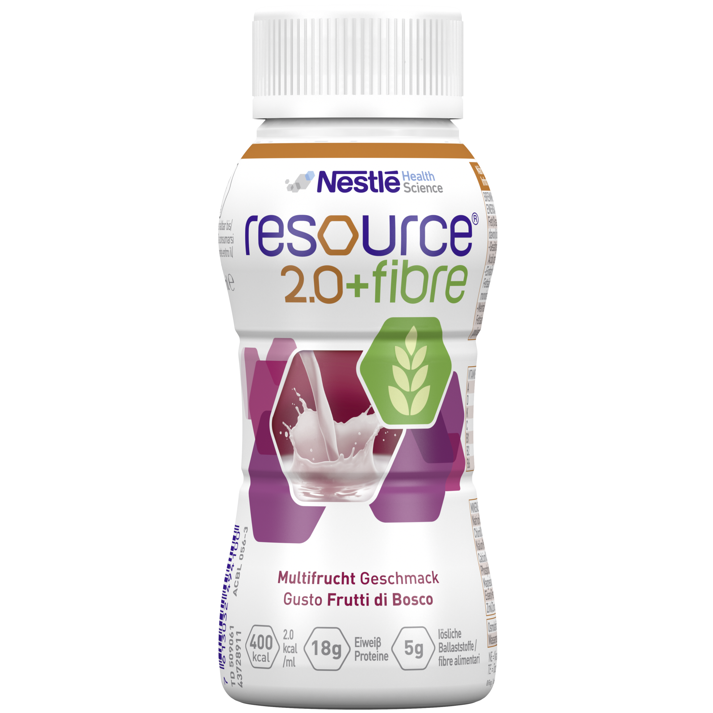 Nestlé Resource 2.0+fibre Multifrucht-Geschmack Getränk