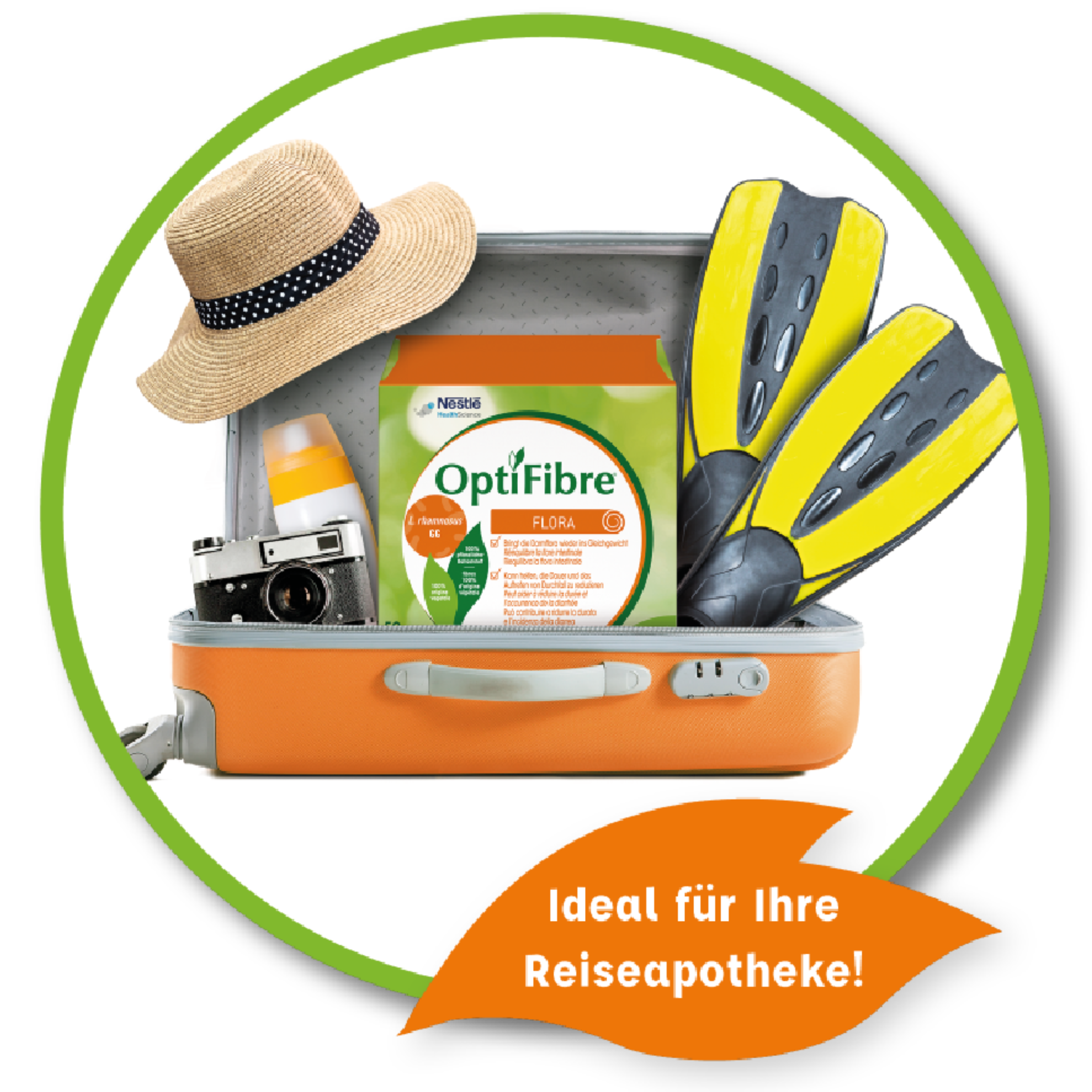 OptiFibre® Flora bei Reisedurchfall