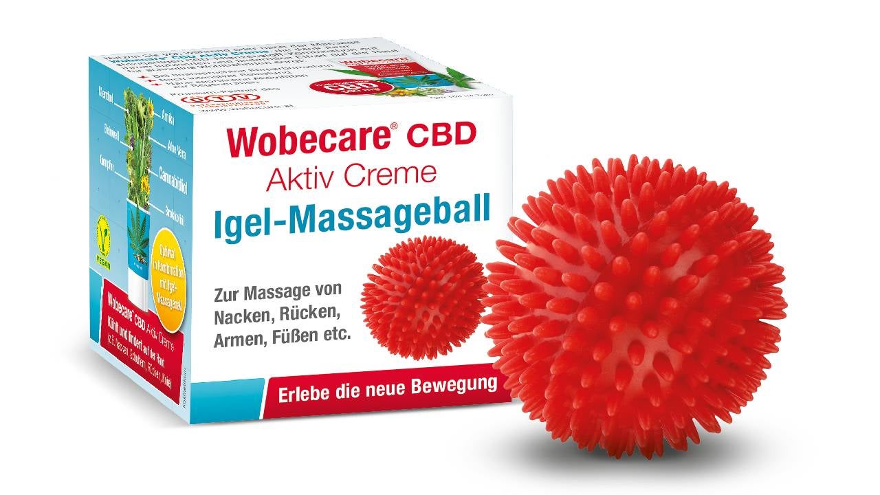 Wobecare® CBD Aktiv Creme-Aktion: Gratis Igel-Massageball 