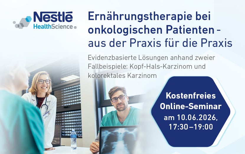 Kostenloses Webinar: Ernährungstherapie bei onkologischen Patienten