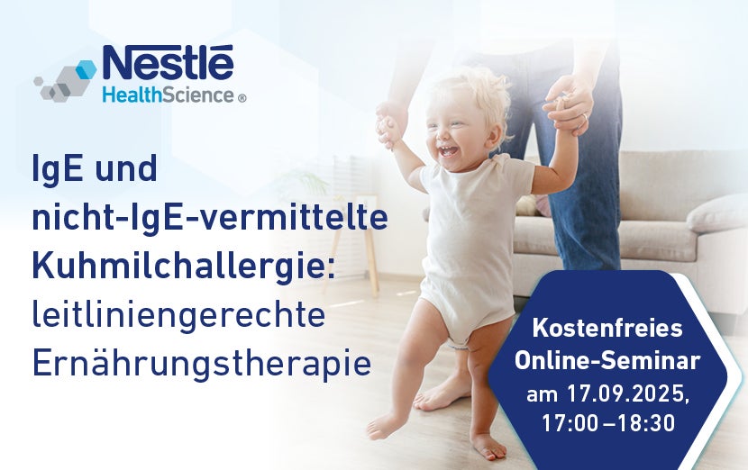 Kostenfreies Webinar: Leitliniengerechte Ernährungstherapie bei Kuhmilchallergie