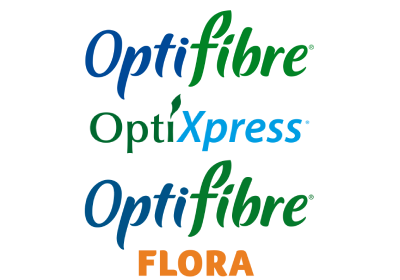 OptiFibre+OptiXpress+OptiFibre FLORA Logos