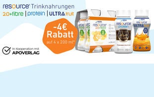 4€ Rabattaktion auf resource® Trinknahrung