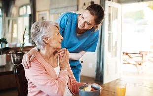 old woman and daughter