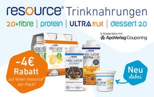 4€ Rabattaktion auf resource® Trinknahrung