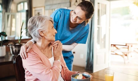 old woman and daughter