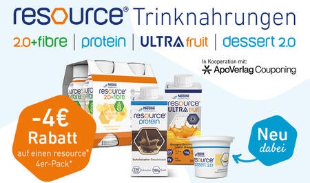4€ Rabattaktion auf resource® Trinknahrung