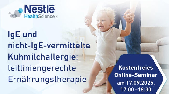 Kostenfreies Webinar: Leitliniengerechte Ernährungstherapie bei Kuhmilchallergie